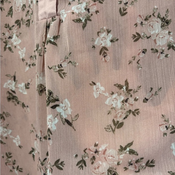 Michel Studio Collection Floral Pink Sheer Tunic Long Blouse Plus Size 16 - Picture 3 of 6